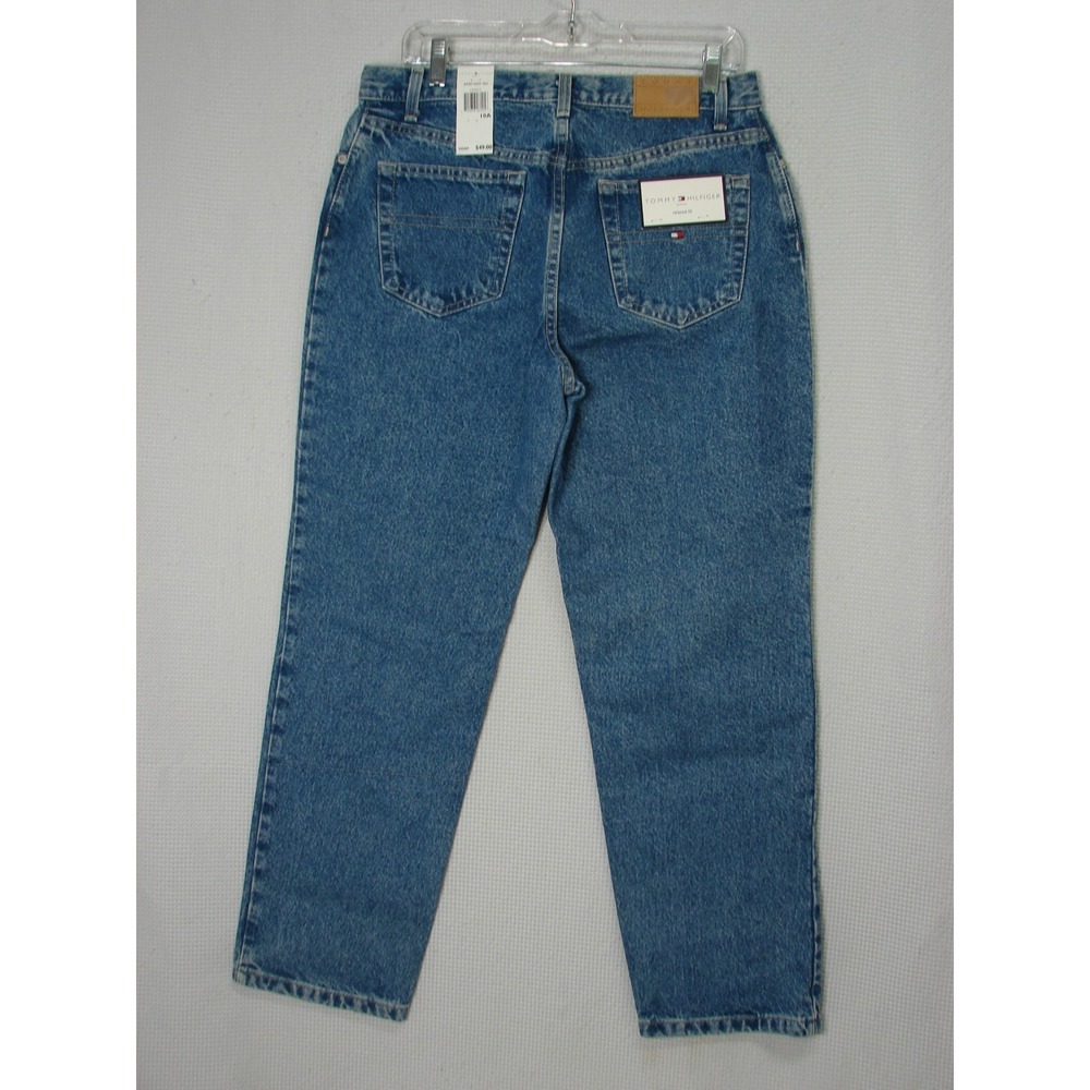 New Vtg Deadstock Tommy Hilfiger Hi Rise Blue Jeans Tapered Leg Relaxed Fit 10A